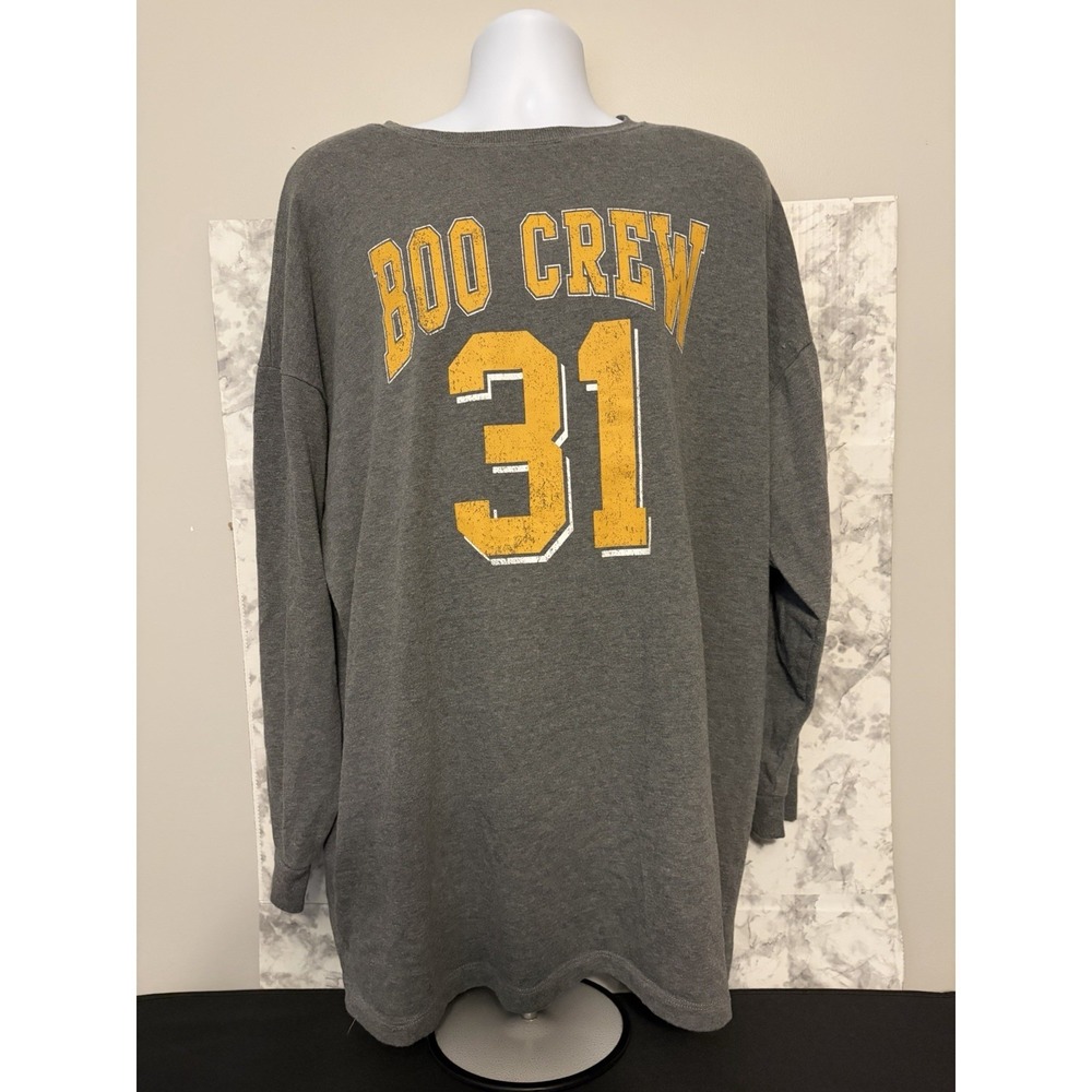 Grayson Threads Boo Crew Long Sleeve Graphic Sweatshirt Dress XXL Gray Halloween
